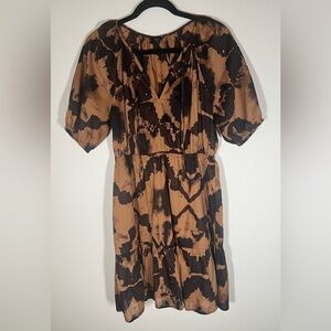 RAILS Amabella lightweight festival dress szS tigers eye brown tan elastic waist